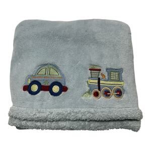 Kids Line Blue Car Train Fleece Baby Boy Blanket Slug Bug Beetle